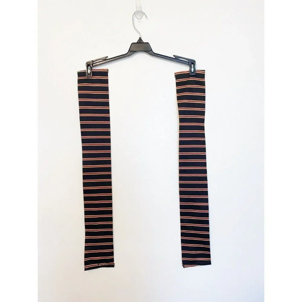 Royal Sateen Black Curtain Panels 40x84 Black with Burgundy and Tan Stripes
